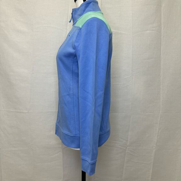 Vineyard Vines Women's 1/4 Zip Pullover XS Blue/Green Whale Logo - Picture 3 of 11